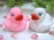 pink&white heart duck